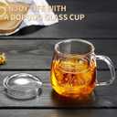 2 x Glass Tea Cup 17.6oz, Best Mom Ever Mothers Day Cup with Gift Box, Gifts Mug for Mom, Glass Mug Teacup, Tea Cups for Mom Birthday, Perfect for Grandma & Daughter.