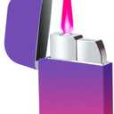Torch Windproof Pink Flame Lighter Cute Glittery Refillable Butane Pocket Pink Lighter for Women Daily Use, Birthdays, Anniversary,Camping,Candle (Butane Not Included) (Purple&Pink) (Black&Pink)