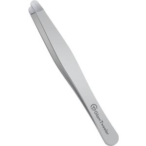 Premium Hand-Made Tweezers with Safe Rounded Tip & Comfort Spring for Pain-Free Plucking, Thick Stainless Steel for Precise Grip on Eyebrows & Facial Hair, Designed for Women and Men
