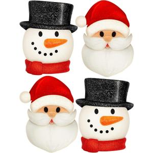 Mudder Christmas Porch Light Covers Christmas Outdoor Decoration Gnome Xmas Holiday Light Covers for Porch Garage Front Door Hanging(Snowman, Santa,4 Pcs)