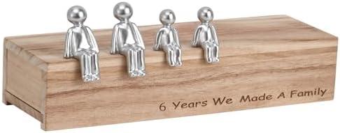 6th Anniversary Idea, 6 Years We Made A Family Resin Ornament - Gifts for Her/Him Anniversary or Wedding Gifts for Wife, Husband(2 Children), 3 Pack