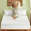 Bamboo Viscose Grounding Sheets, 10% Silver Infused Grounding Cooling Bed Sheets, Silky Breathable Than Cotton for Hot Sleeper, 15 Deep Pocket Grounded Fitted Sheets Only, CK (White)