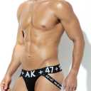 Arjen Kroos Men's Jock strap Athletic Supporter Sexy Cotton Breathable Underwear 3 Pack (Black/White/Grey)