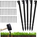 55 PCS 9 Inch Landscape Stakes, Heavy Duty Plastic Edging Anchoring Stakes for Landscape, Weed Barriers, Lawn Edging, Black .A few are pre-owned