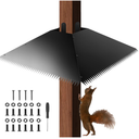 Metal Squirrel Baffle for 4x4 Post, 17 Inch Squirrel Guard for for Bird Feeder Poles, Wooden Pole Mount Squirrel Proof to Keep Squirrels and Raccoons Out of Bird feeders, Black
