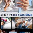 512GB Photo Stick for iPhone Flash Drive, Memory Stick Phone Storage for Photos and Videos Files Backup, Compatible with iPhone iPad Android PC, Plug & Play, No App Required (Dark Blue)