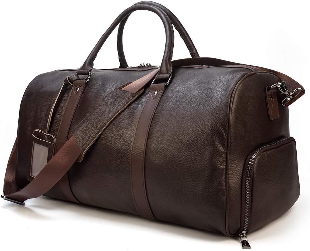 Leather Travel Duffle Weekender Overnight Carry On Sports Gym Bags for Men Women