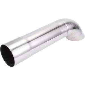 Motoforti 2" ID Inlet Turn Down Exhaust Tip 12" Inch 305mm Overall Length Silver Tone T304 Stainless Steel 2" Outlet OD Tailpipe Tip Surface Polishing Mandrel Bend Elbow Tube