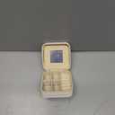 Square Jewelry Storage Box for Women, Womens Portable Jewelry Case for Earring Necklace Ring (White)