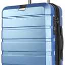KROSER Hardside Expandable Carry On Luggage with Spinner Wheels & Built-in TSA Lock, Durable Suitcase Rolling Luggage with USB Port, Carry-On 20-Inch, Light Blue, 21.5 x 14.1 x 9.3 inches