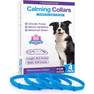 Calming Collar for Dogs,4 Pack Pheromone Collar for Dogs, Anxiety Relief for Pets, 60-Day Long Calming Effect,Relief Anxiety Stress Separation - Suitable for Small,Medium,Large Dog