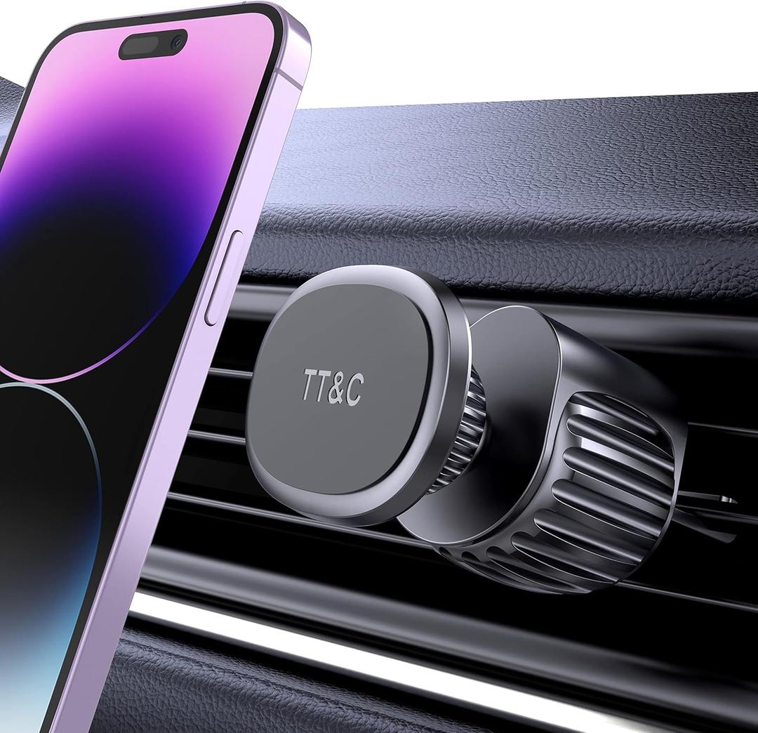 2 x TT&C Phone Holder for Car Universal Magnetic N52 6pc Air Vent Phone Mount for Car, 360 Adjustable Super Strong Magnet for iPhone, Galaxy, Google Pixel and Other Smartphones