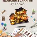 DIY Miniature House Kit, Mini House Kit for Beginners, DIY Dollhouse Kit for Adults to Build, Model Building Craft Diorama Kit, Ideal Gifts for Mothers Day Birthday Christmas(Japanese Garden House)
