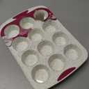 Trudeau Structured Silicone Muffin Pan, 12 Cup, Confetti/Fuschia