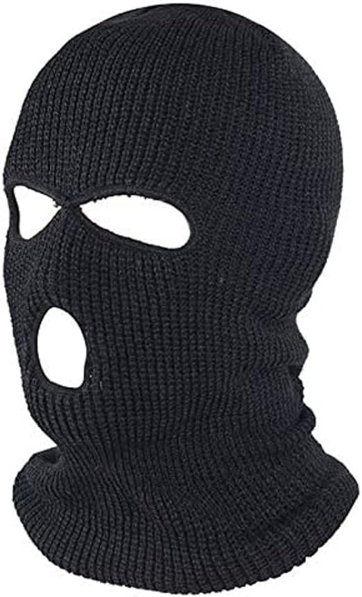 3 Hole Winter Knitted Mask, Outdoor Sports Full Face Cover Ski Mask Warm Knit Balaclava for Adult