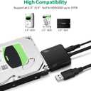 SATA to USB 3.0 Adapter, External Hard Drive Converter Cable for 2.5" 3.5" HDD, SSD with Power Supply