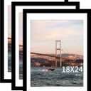 YESKAY 18x24 Picture Frame Black Set of 3, Display Pictures 16x20 with Mat or 18 x 24 Without Mat, Poster Frames 18x24 for Wall Hanging Horizontal and Vertical