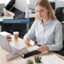 Business Card Holder for Desk, 800 Capacity Plastic Business Card Organizer Box, Desktop 3.5x2.2in Credit Flash Gift Cards Holder File Box Storage, A-Z Tabs, Metal Structure, Black