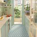 MORCART Peel and Stick Floor Tile, Vinyl Flooring Waterproof, DIY Flooring for Bathroom, Kitchen, Fireplace, Pet House, Stairs, Bedrooms, Wall(20PCS,7.87" x 7.87",Light Blue+White)
