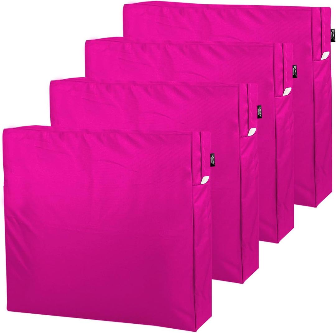 Joramoy Patio Cushion Covers 24244 in - Waterproof Outdoor Seat Cushion Slipcovers Replacement Set of 4, Outdoor Chair Couch Cushion Covers for Patio Furniture with Zipper, Covers Only, Pink