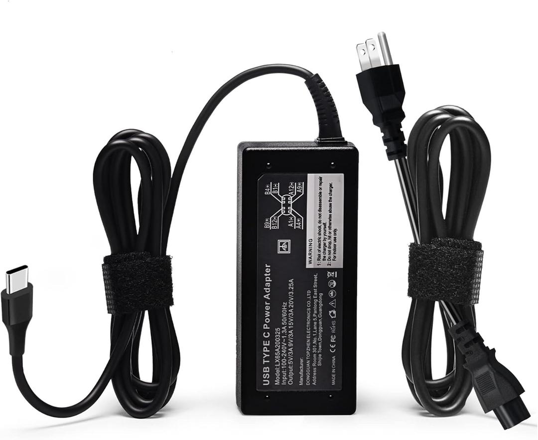 65W USB-C Laptop Charger Compatible with Dell Laptop Charger Latutide 5000 7000/XPS 13 15 5420 5550 5530 7450 7420 2in1 9360 9350,Chromebook 3100 65W Watt Type C AC Power Adapter Cord