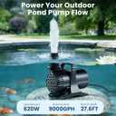 OYO Water 9000 GPH Pond Pump, 620W Heavy Duty Submersible Water Pump