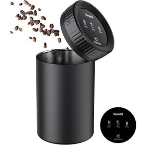 Vacuum Coffee Canister, 1.6L Airtight Food Storage Container, Automatic Stainless Steel Coffee Canister, Food Storage Containers - Coffee Containers