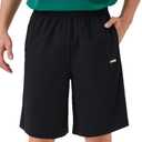 K-Swiss Men's Athletic Shorts with Zipper Pockets - Lightweight Gym Shorts with Drawstring for Running Workout Lounge Casual, Black, S