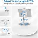 Kindle Pillow Stand Holder with Snack Bowl for Reading in Bed, Cozy Tablet Phone iPad Pillow Stand for Lap Compatible with 4.7"-13" Phone, Tablet, iPad, iPhone, Google, Kindle, Samsung(White)