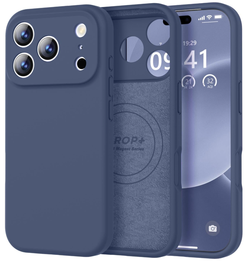 Vooii Magnetic for iPhone 17 Pro Max Case, Compatible with Magsafe (Premium Liquid Silicone) (Integrated Camera Control Button) Full Body Protective AntiScratch Microfiber Lining 6.9 inch, Navy Blue