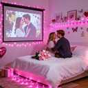 JMEXSUSS Connectable 100 LED Pink Christmas Lights, 33ft 8 Modes Room Lights Clear Wire, Plug in Pink String Lights Indoor Outdoor for Room Decor Christmas Tree Bedroom Valentines Party