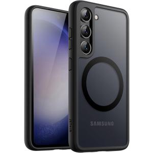 JETech Magnetic Case for Samsung Galaxy S23 5G 6.1-Inch, Compatible with MagSafe, Translucent Matte Back Shockproof Phone Cover (Black)