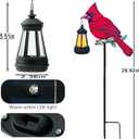 2 Pack Solar Lanterns Outdoor Decor Solar Bule Jay Lanterns Solar Cardinal Redbird Lights Metal Stake Yard Garden Decor Art Figurine Waterproof LED Lights Gifts for Mom Grandma Women (Red Bird)