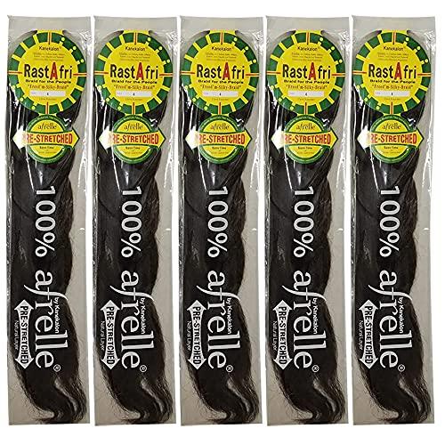RastAfri Pre-Stretched Silky Braiding Hair (5 Single Packs, #4)
