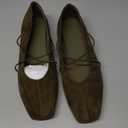 Women's Square Toe Ballet Flats Criss-Cross Straps Comfortable Slip On Mary Jane Flat Shoes for Office Work Casual (8.5)