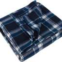 Trail maker 50x60 Throw Blankets, Plaid Fleece Throw Blankets for Bedroom, Couch, Livingroom, Chair, Pets, Outdoors (Blue)