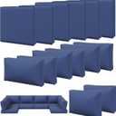 Aoxun 14pcs Patio Cushion Covers Replacement, Waterproof Outdoor Furniture Cushion Covers with Zipper and Non-Slip Bottom, Patio Sofa Couch 3 Sizes for Patio Sectional, Covers Only (Navy)