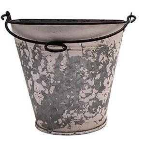 Galvanized Half Round Bucket Wall Planters, Rustic Hanging Decor, 6.75 Inches