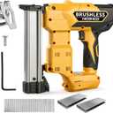 2-in-1 Cordless Brad Nailer & 1/4 Narrow Crown Stapler for DeWalt 20V Battery, 18GA Electric Nail Gun with 1000 Nails/Staples for Woodworking, DIY, and Home Renovation (Not Battery)