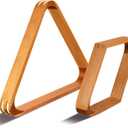 Solid Wood Billiard 8-Ball Triangle / 9-Ball Diamond Pool Ball Racks for 2-1/4" Pool Balls, Pool Table Accessories (Yellow)