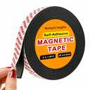 Towjug Sticky Anisotropic Magnetic Tape Roll (0.5in x 40ft) - Flexible Magnet Strip with Adhesive Backing for Crafts, Kitchen, Whiteboards, Fridge, DIY Organization (1/2 Inch x 40 Feet)