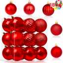 Joiedomi 18 Pcs Red Christmas Ball Ornaments, 3.15'' Shatterproof Christmas Tree Ornaments, Xmas Hanging Decoration for Tree Wreath Garland Holiday Indoor/Outdoor Party