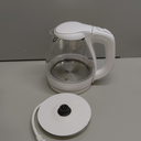 OVENTE Electric Kettle, 1.5L Borosilicate Glass Countertop Water Heater and Boiler for Coffee or Tea, BPA-Free, Auto Shut-Off, Boil-Dry Protection, Removable and Washable Spout Filter, White KG83W