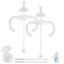 Straw Cup Conversion Kit for Dr Browns Narrow and Narrow Glass Baby Bottles, Spill-Proof Transition Kit with Silicone Straw Nipple, Weighted Straw, Handle, 2 Pack, 6m+