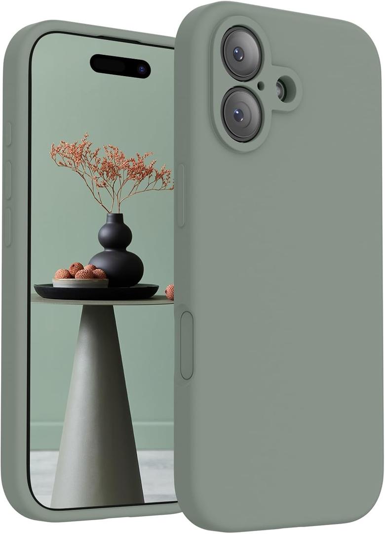 FireNova Magnetic for iPhone 17 Case, Compatible with MagSafe, [Integrated Silicone Camera Control Button] [Camera Protection] Anti-Scratch Microfiber Lining Phone Case, 6.3", Calke Green