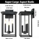 Modern Outdoor Wall Lights,Large Exterior Wall Sconce,Black Porch Light Fixture,Outdoor House Lights Wall Mount,Waterproof Outside Light For Garage Front Door With Thick Clear Glass E12 1 Pack, 19.6 IN-1 Pack