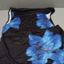 Verdusa Women's 2 Piece Floral Outfit Y2k One Shoulder Ruched Crop Tops Short Bodycon Skirt Set (X-Large, Blue and Black)