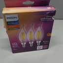 PHILIPS LED 60W BA11 E12 Chandelier Bulbs 3-Pack Ultra Definition Soft White (2700K) 500 Lumen (5W = 60W) Dimmable Flicker-Free LED Candelabra Bulbs