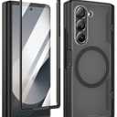 Maxdara for Z Fold 6 Case [Compatible with Magsafe], Hinge Protection and Built-in Screen Protector Magnet Magnetic Translucent Cover for Samsung Galaxy Z Fold 6 (Black)