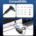 PIOEVTKA Replacement for HP Laptop Charger 65W 45W Computer Charger Smart Blue Tip Power Adapter